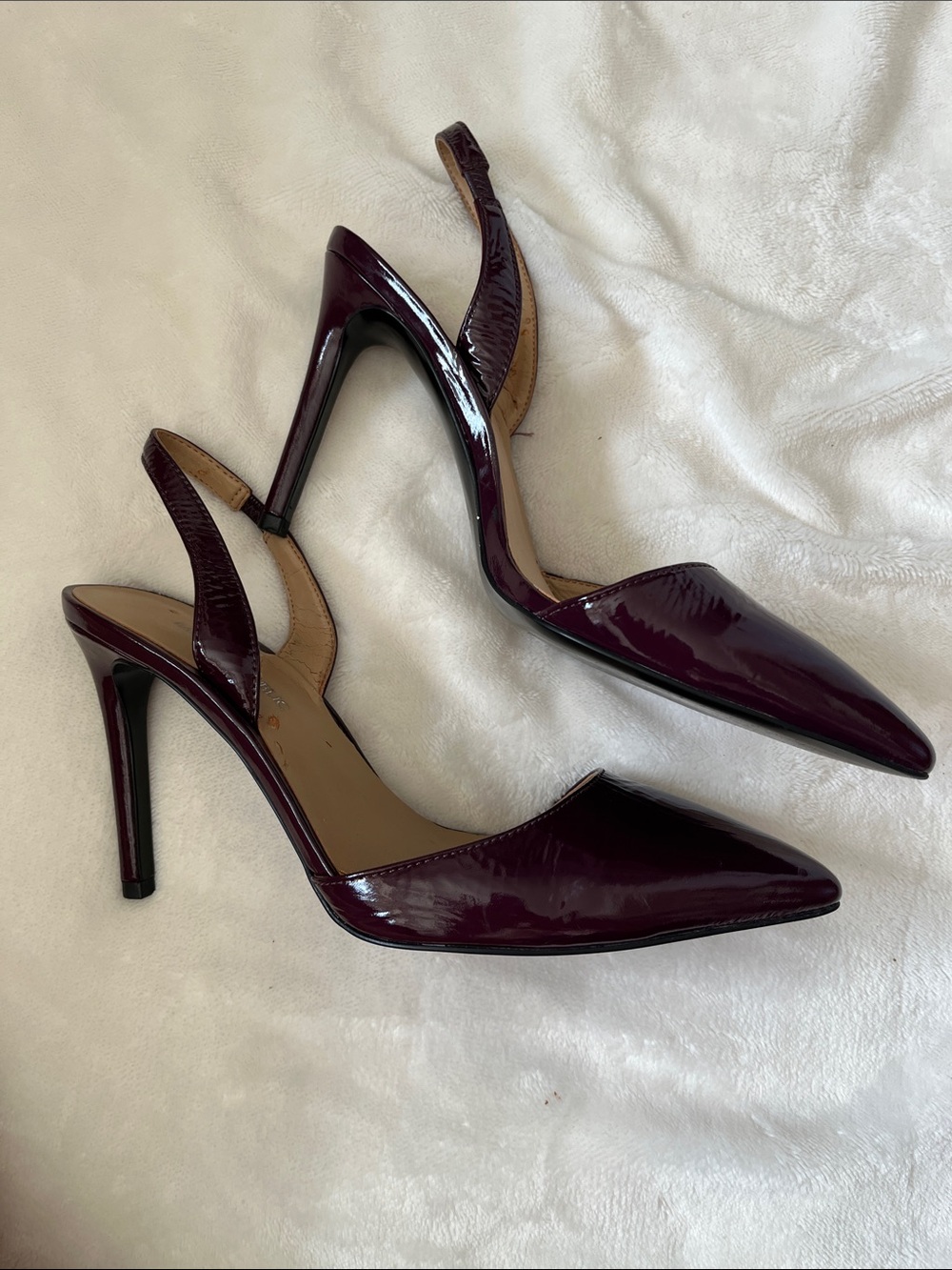 Banana Republic Patent Slingback Heels in Plum